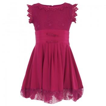 Fuchsia Wedding - Fuchsia Lace Trim Dress #1212227 - Weddbook