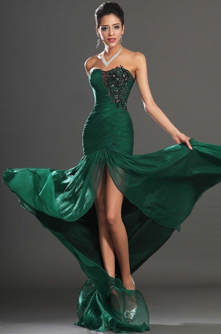 2014 Elegant New Long Prom Dress Ball Gowns Beaded Mermaid Formal ...