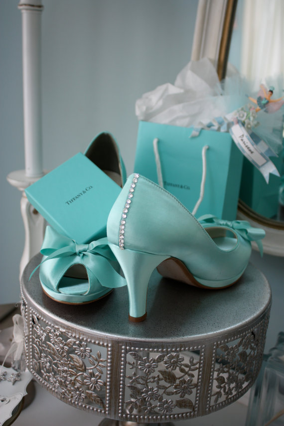 Wedding Shoes - Aqua Blue - Crystals - Aqua Blue Wedding - Dyeable ...
